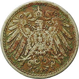 Монета 5 пфеннингов 1903 A Германия