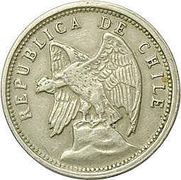 Монета 5 сентаво 1928 Чили