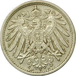 Монета 10 пфеннингов 1912 А Германия