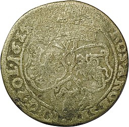 Монета 6 грошей 1625 Польша