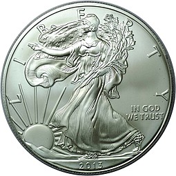 Монета 1 доллар 2013 Шагающая свобода США