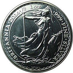 Монета 2 фунта 2014 Стоящая Британия Великобритания