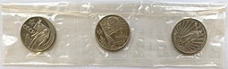 Набор монет 1 рубль 1967, 1977, 1982 50, 60 лет Революции, 60 лет СССР Новоделы 1988