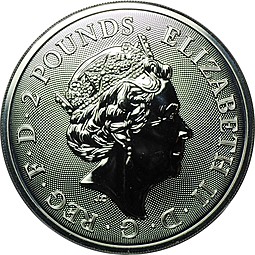Монета 2 фунта 2019 Год свиньи Великобритания