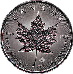 Монета 5 долларов 2018 Кленовый лист Канада