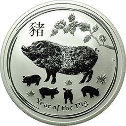 Монета 1 доллар 2019 Год Свиньи Австралия