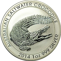 Монета 1 доллар 2014 Крокодил Австралия