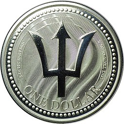 Монета 1 доллар 2017 Трезубец Барбадос