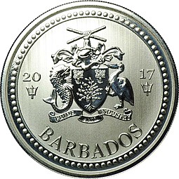 Монета 1 доллар 2017 Трезубец Барбадос