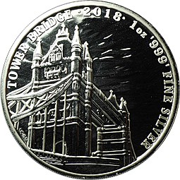 Монета 2 фунта 2018 Тауэрский мост Великобритания