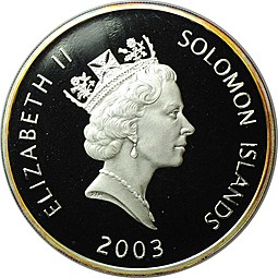 Монета 25 долларов 2003 Nighthawk История Авиации Соломоновы острова
