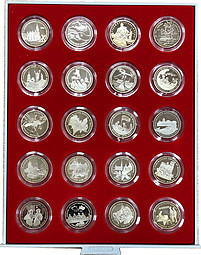 Набор 3 рубля 1991-1995 50 лет великой Победы 1941-1945 20 монет PROOF
