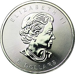 Монета 8 долларов 2015 Бизон Канада