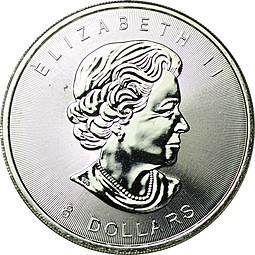 Монета 8 долларов 2015 Полярный медведь Канада
