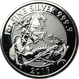 Монета 2 фунта 2019 Георгий Победоносец Великобритания