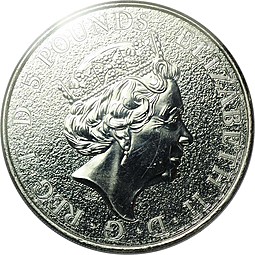 Монета 5 фунтов 2016 Звери Королевы - Лев Англии Великобритания