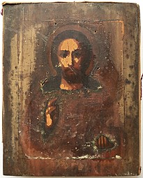 Икона Спас Вседержитель Иисус Христос 27 х 21,5 см. XIX век