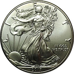Монета 1 доллар 2017 Шагающая свобода США