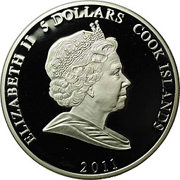 Монета 5 долларов 2011 Союзмультфильм - Винни Пух Острова Кука