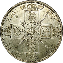 Монета Флорин 1887 Новый портрет Великобритания