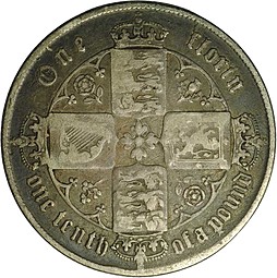 Монета Флорин 1872 Великобритания