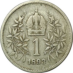Монета 1 крона 1893 Австрия