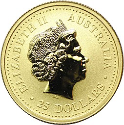 Монета 25 долларов 2007 Лунный календарь - Год Свиньи Австралия