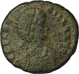 Монета Майорина 383-388 Элия Флаццила Римская Империя