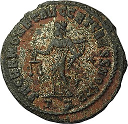 Монета Фоллис 300-303 Диоклетиан Римская Империя