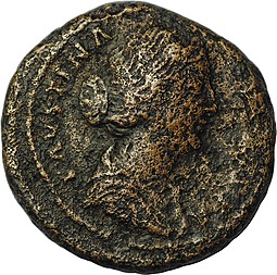 Монета Ассарий 147-175 Фаустина Младшая Римская Империя