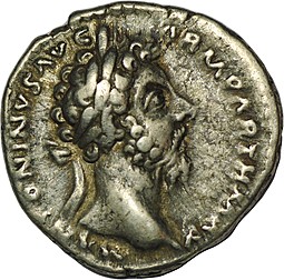Монета Денарий 161-180 Марк Аврелий Римская Империя