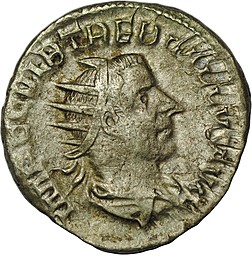 Монета Антониниан 251-253 Требониан Галл Римская Империя