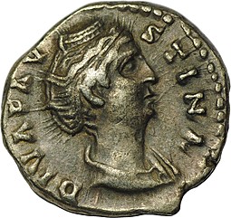 Монета Денарий 138-141 Фаустина I Римская Империя