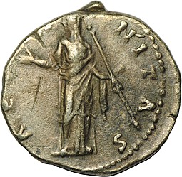 Монета Денарий 138-141 Фаустина I Римская Империя
