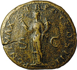 Монета Сестреций 117-138 Адриан Римская Империя