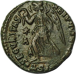 Монета Центенионалий 364-375 Валентиниан I Римская Империя