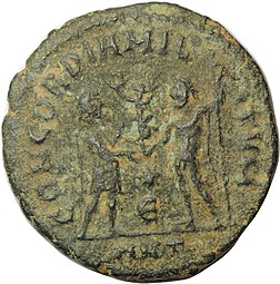 Монета Антониниан 284-305 Диоклетиан Римская Империя