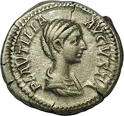 Монета Денарий 202-205 Плавтилла, жена Каракаллы Римская Империя