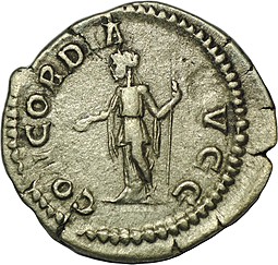 Монета Денарий 202-205 Плавтилла, жена Каракаллы Римская Империя