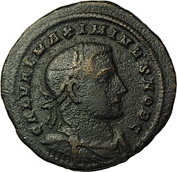 Монета Фоллис 312 Максимин Дайя, цезарь Римская Империя
