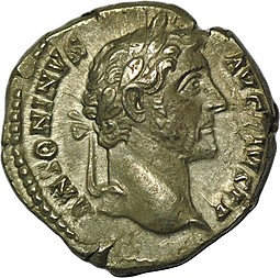 Монета Денарий 293-296 Антонин Пий Римская Империя