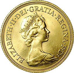 Монета 1 соверен (фунт) 1981 Великобритания
