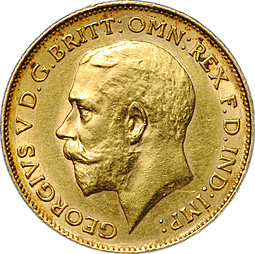 Монета 1/2 соверена (фунта) 1913 Великобритания