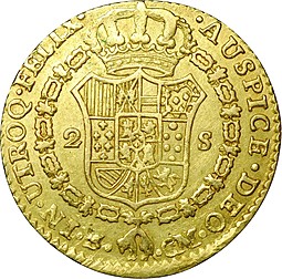 Монета 2 эскудо 1787 Испания