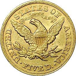 Монета 5 долларов 1880 США