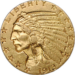 Монета 5 долларов 1911 Голова индейца США