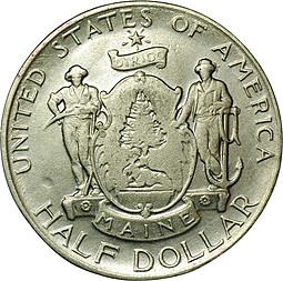 Монета 50 центов 1920 Штат Мэн США