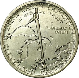Монета 50 центов 1936 Мозэс Кливлэнд, Выставка Великие озёра 1836 США