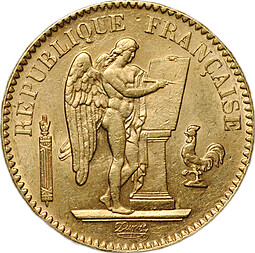 Монета 20 франков 1887 А Франция