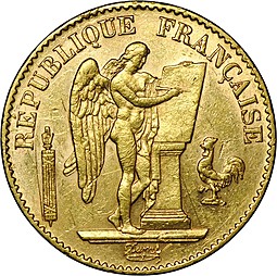 Монета 20 франков 1892 Франция